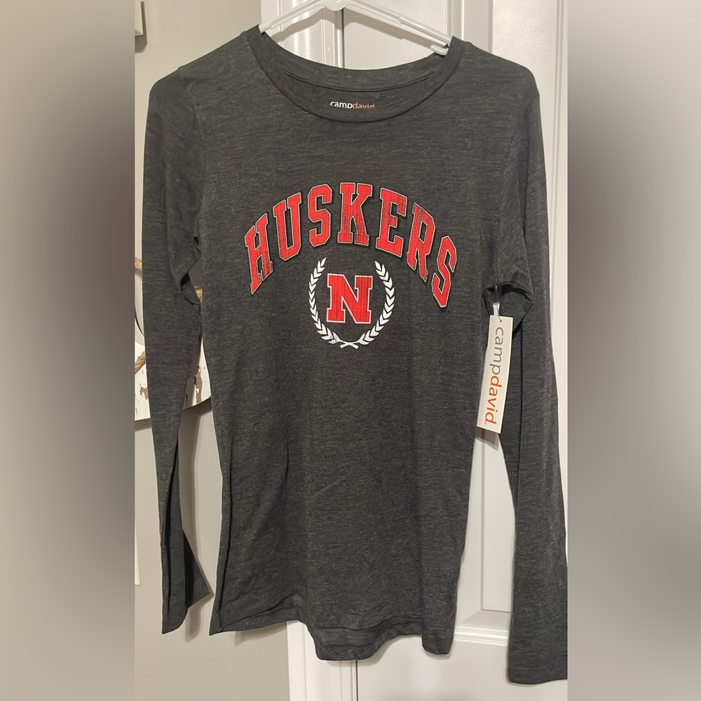 Nebraska Huskers Shirt Gray Long Sleeve